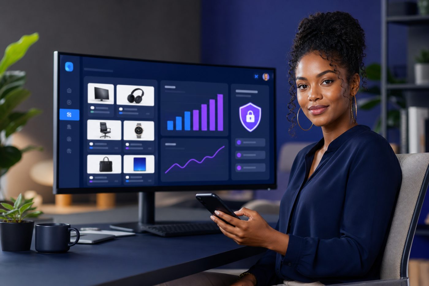 Seller reviewing live marketplace listings and growth on a desktop